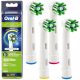  4x BRAUN ORAL-B CROSS ACTION TOOTHBRUSH HEADS, WHITE