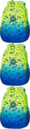 Jerry 21L Football 2T School Backpack in Yellow & Blue with Bottle Pockets
