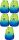 Jerry 21L Football 2T School Backpack in Yellow and Blue
