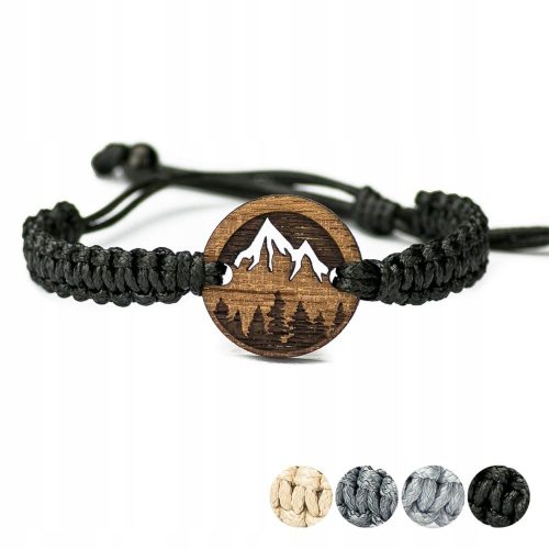  Wooden Bracelet Mountains Merbau Braided