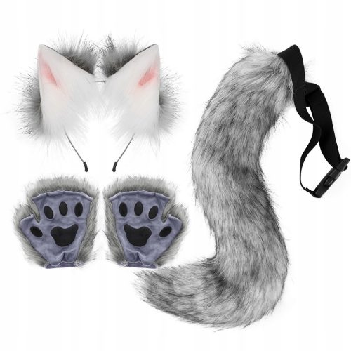  1 set of cat tail, wolf tail and ears, wolf gloves