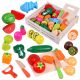  WOODEN VEGETABLES AND FRUITS FOR CUTTING IN A BOX + ACCESSORIES BIG SET