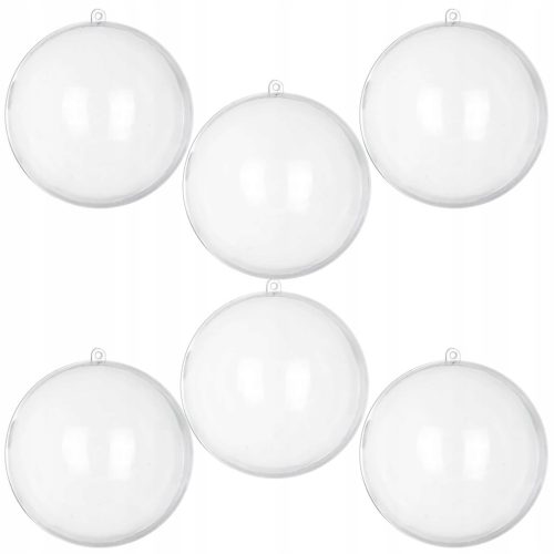  Acrylic balls, transparent, plastic, 14 cm, 6 pcs