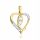  GOLD PENDANT 585 HEART IN TWO COLORS GOLD ZIRCON M.JOPEK