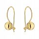  Gold ball earrings pr.585 on a clasp