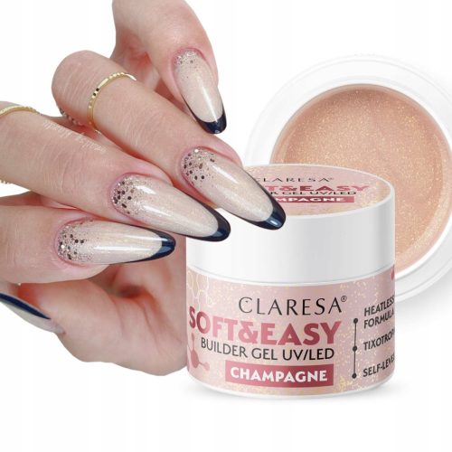  CLARESA SOFT & EASY BUILDING NAIL GEL WITH TIXOTROPY CHAMPAGNE 12 g