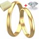  Classic wedding rings yellow gold 333 width 3 mm semi-circular + diamond