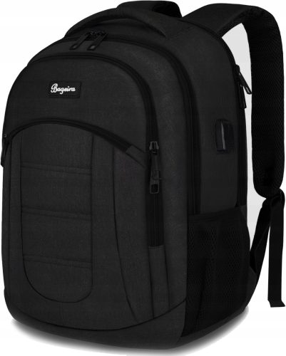 Durable Waterproof Polyester School Laptop Backpack with USB Port and Anti-Theft Pocket