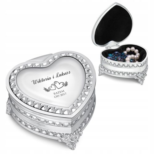  Engraved Silver Jewelry Box Wedding Anniversary Gift