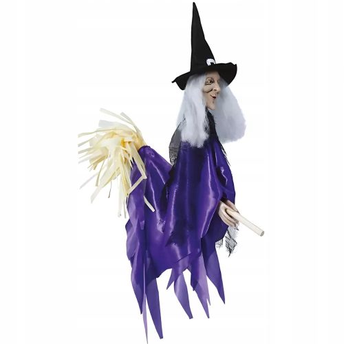  Witch Witch hanging on a broomstick decoration 60cm HALLOWEEN