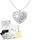  Necklace Silver Heart Paw Dog Cat ENGRAVING Silver 925 Chain Gift