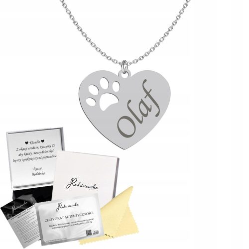  Necklace Silver Heart Paw Dog Cat ENGRAVING Silver 925 Chain Gift