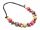  wooden beads delicate Necklace with adjustable length PINK beige GRAY