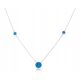 Silver necklace with blue opal for women 925