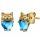  GOLD EARRINGS FOR GIRLS HEARTS CATS SILVER 925 STUD STUDS