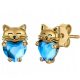  GOLD EARRINGS FOR GIRLS HEARTS CATS SILVER 925 STUD STUDS