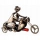  A gift for a MOTORCYCLIST alcohol bottle stand LARGE METAL figurine