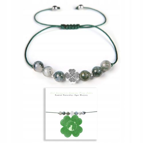  Bracelet with clover motif SYMBOL OF HAPPINESS natural stone AGATE