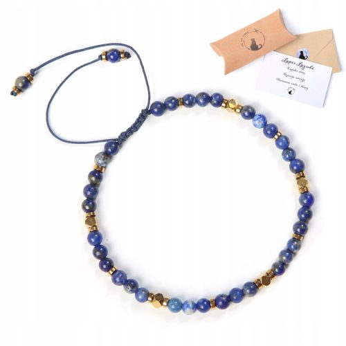  Women's bracelet made of 4 mm beads made of natural stone LAPIS LAZULI