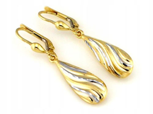  Gold hanging icicle earrings 375 icicles white gold for a gift 9kt