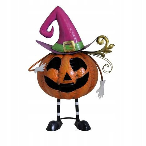  METAL PUMPKIN FIGURINE WITH HAT, HALLOWEEN DECORATION GIFT