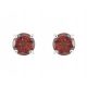  RHODIUM-PLATED SILVER EARRINGS NATURAL GARNET 6MM