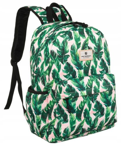 Peterson® Youthful Stylish Backpack with Plant Pattern - Perfect for School and Sports