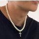  Men's pearl necklace with a cross and zircons HIT - 2024/25