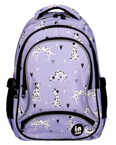 Kids' Purple Dalmatian Print Backpack - Compact and Stylish for Everyday Use