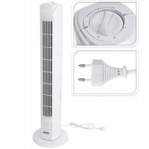  Kinzo Tower Fan ventilateur colonne blanc