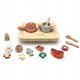  Wooden cooking stove with accessories 2 in 1 pots cutlery spices