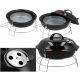  PORTABLE TOURIST CHARCOAL GRILL WITH LID ROUND GRID 36CM LUND