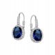  silver earrings sapphire zircons french clasp