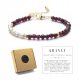  Women's bracelet with NATURAL STONES - PEARLS - GARNET + box