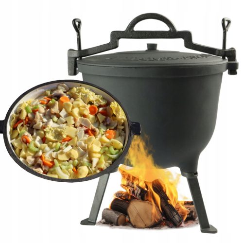  Cast iron hunting kettle SILESIA EMALIA 4l