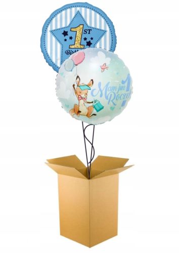  SET OF 2 HELIUM-FILLED BALLOON 1ST BIRTHDAY BOY