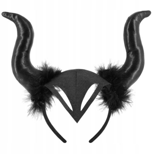  Headband "Devil Horns with Decoration", black, PartyPal