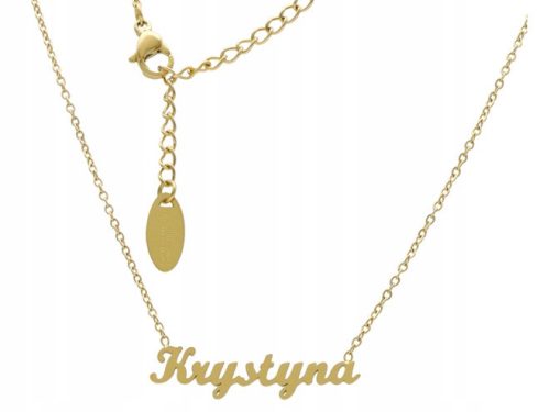  Surgical steel necklace name KRYSTYNA new gold celebrity %