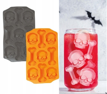  Skulls and Bones ice cube tray for Halloween