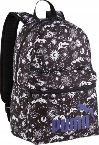 Puma Phase AOP Urban School Sport Backpack in Black and White