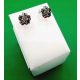  Silver earrings Ruby Sapphire Emerald Marcasite - flower