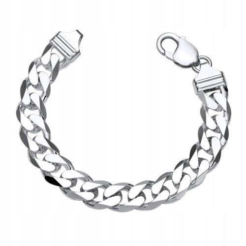  THICK Silver Men's Bracelet Armour SILVER 925 Diamond 12mm FULL