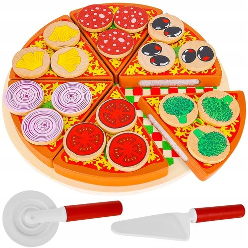  Wooden Pizza Cutter for Kids with Velcro + Velcro Knife Large Accessories