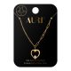  AURI Heart Necklace with zirconia gold-plated 18 karat gold surgical steel