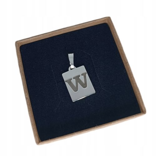  PENDANT LETTER W whole alphabet SILVER 925 + ENGRAVING + BOX