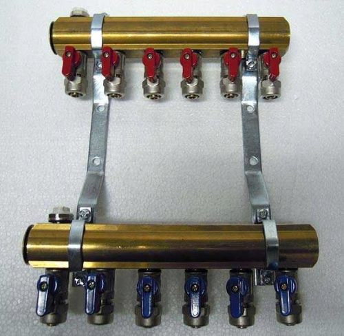  MANIFOLD 6 FOR CO + VALVES 1/2 x 16 PEX + ODP