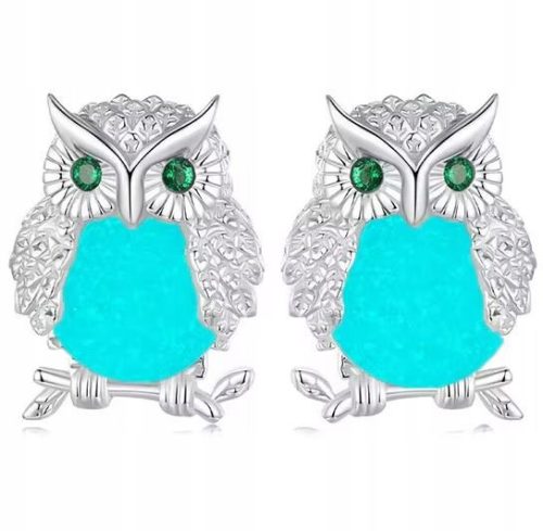  Silver Owl Earrings Glow In The Dark Silver 925