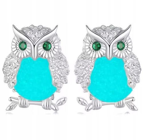  Silver Owl Earrings Glow In The Dark Silver 925