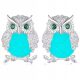  Silver Owl Earrings Glow In The Dark Silver 925