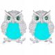  Silver Owl Earrings Glow In The Dark Silver 925